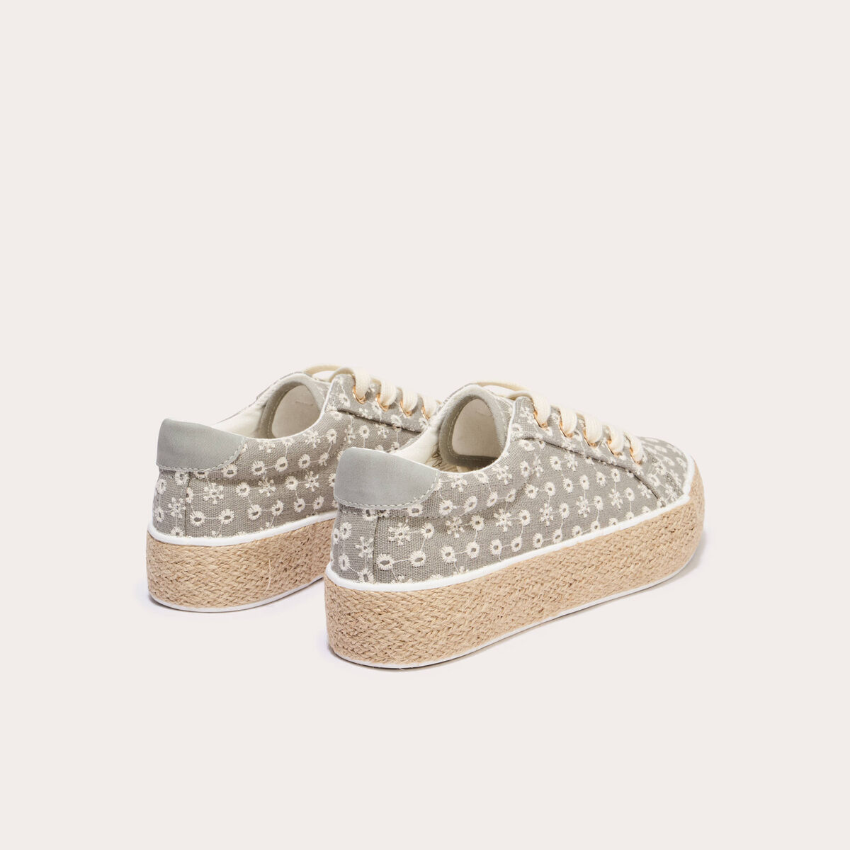 Baskets espadrilles plates beige femme