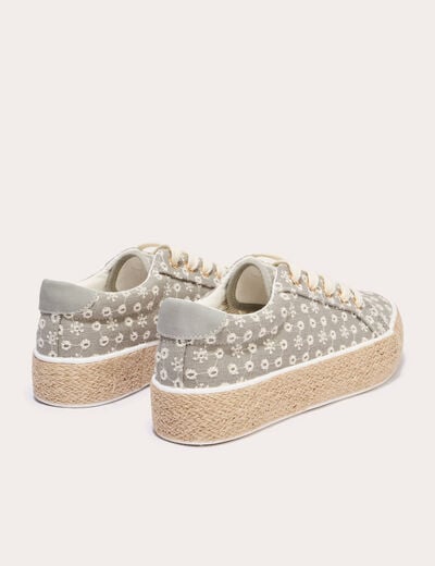 Baskets espadrilles plates beige femme