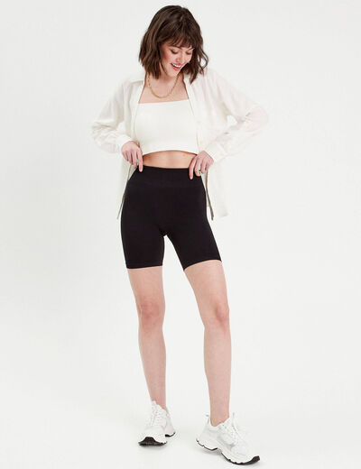 Short cycliste sans couture noir femme