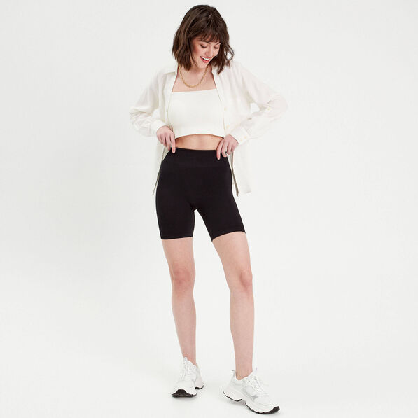 short cycliste sans couture noir femme Short cycliste sans couture noir femme
