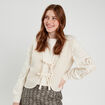 Gilet sans manches polaire ecru femme