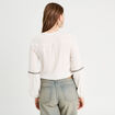 Blouse manches longues ecru femme
