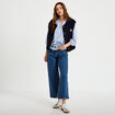 Gilet sans manches fausse fourrure bleu marine femme