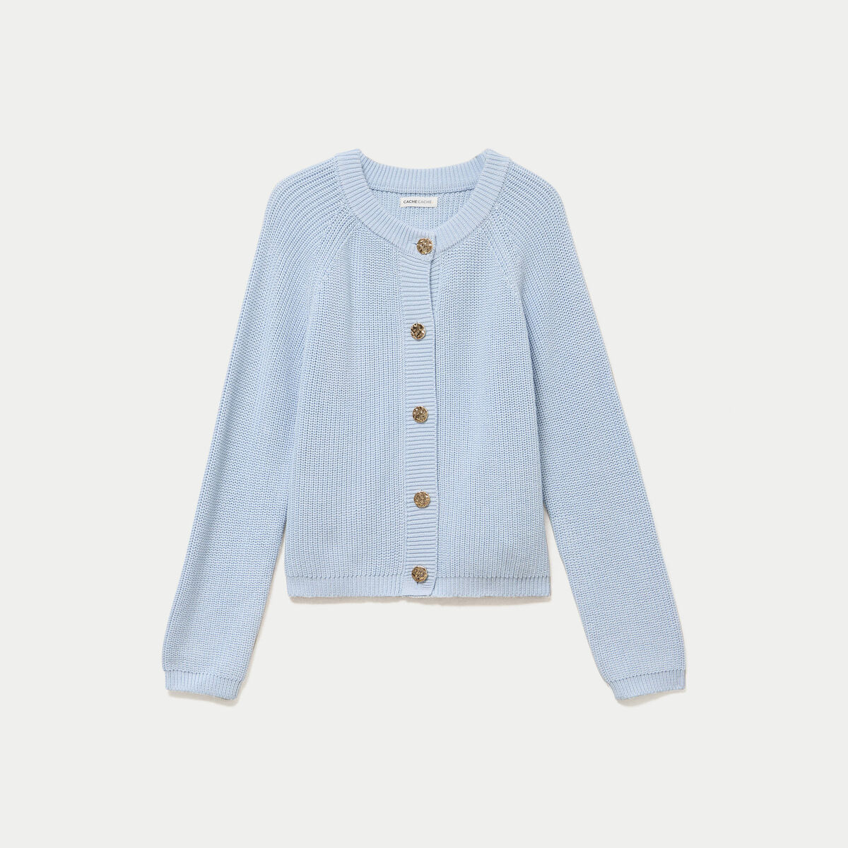 Gilet manches longues bleu ciel femme