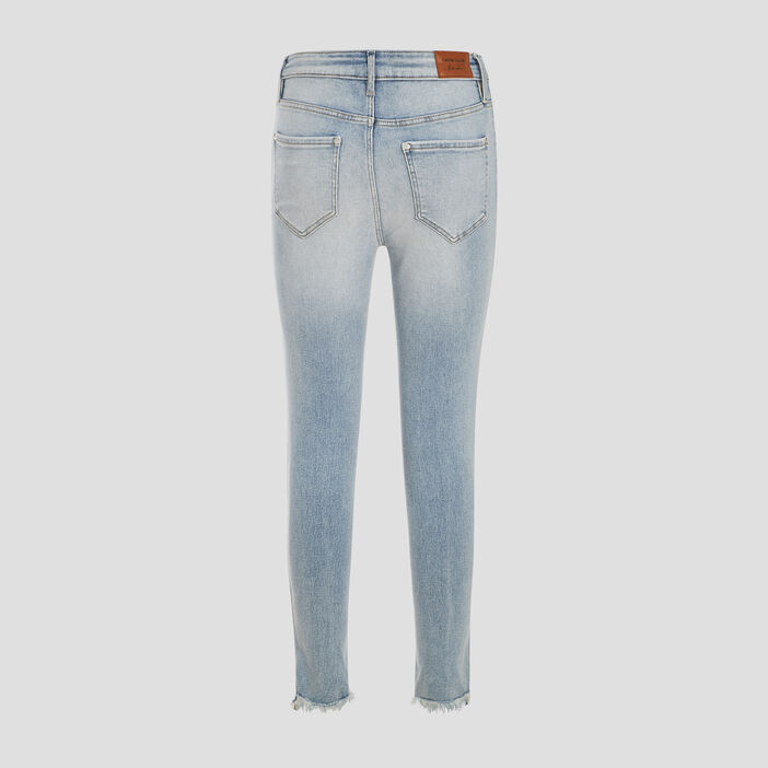 Jeans skinny taille haute denim bleach femme
