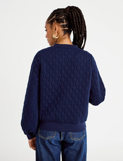 Bomber manches longues bleu marine femme