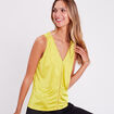 Blouse sans manches satin vert fluo femme