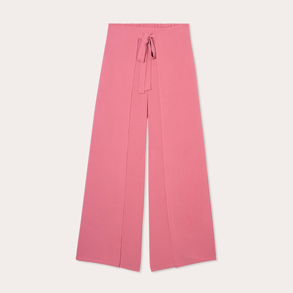 Pantalon large fluide pans vieux rose femme
