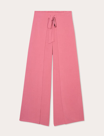 Pantalon large fluide pans vieux rose femme