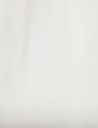 T-shirt col rond manches courtes ecru femme