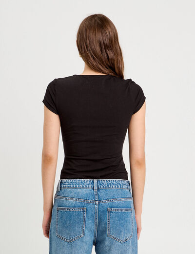Body manches courtes noir femme