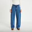 Jean barrel avec broderie bleu femme