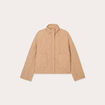 Veste matelassée col montant beige femme