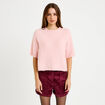 Pull manches courtes rose clair femme