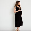 Robe midi &eacute;vas&eacute;e d&eacute;collet&eacute; sans manches noir femme