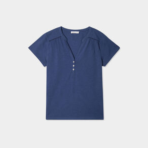 T-shirt manches courtes bleu foncé femme