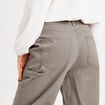 Pantalon jambe large vert kaki femme