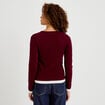 Top col rond manches longues bordeaux femme