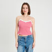 Débardeur cropped bretelles rose framboise femme