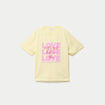 T-shirt boyfriend manches courtes jaune clair femme