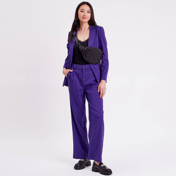 pantalon droit large violet femme Pantalon droit large violet femme