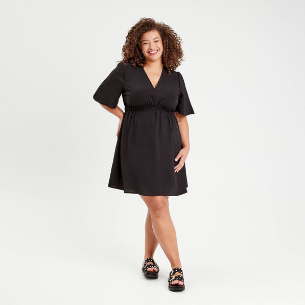 robe evasee taille elastiquee noir femme Robe évasée taille élastiquée noir femme