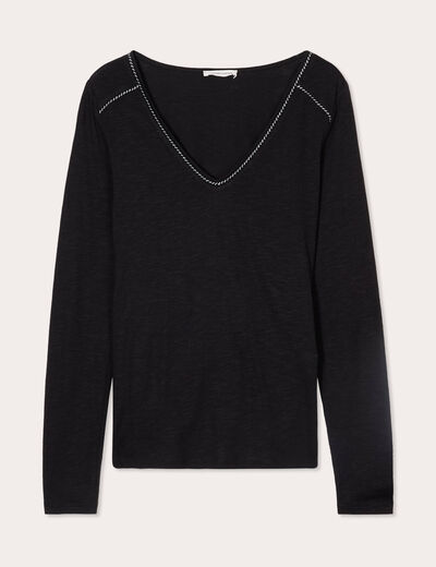 T-shirt manches longues noir femme