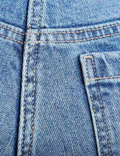Jean wide leg cropped taille haute denim stone femme