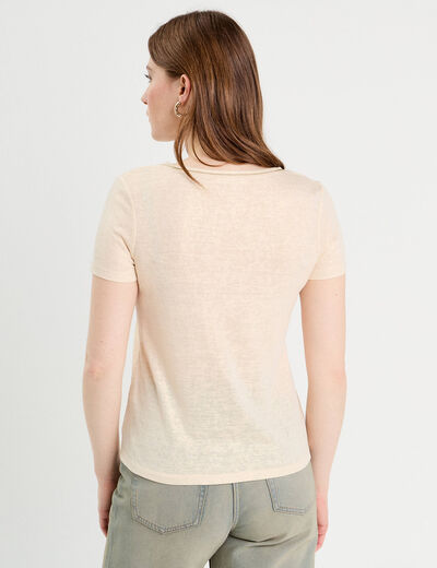 T-shirt manches courtes irisé couleur or femme
