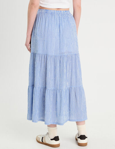 Jupe longue trapèze bleu clair femme