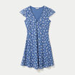 Robe ajust&eacute;e courte d&eacute;collet&eacute; dentelle bleu femme
