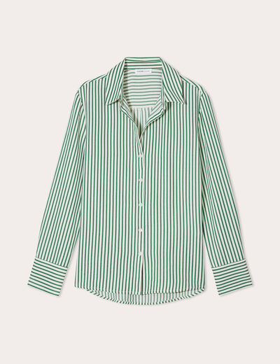 Chemise manches longues vert fluo femme