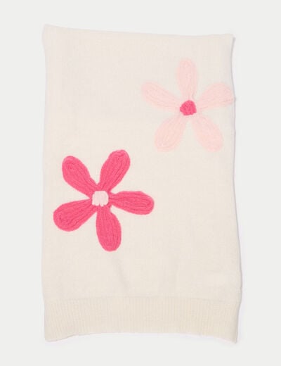 &Eacute;charpe plaid &agrave; relief ecru femme