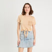 T-shirt détail noeud sable femme