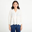 Blouse &agrave; motif en relief ecru femme
