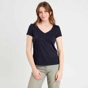 t shirt manches courtes bleu marine femme T-shirt manches courtes bleu marine femme