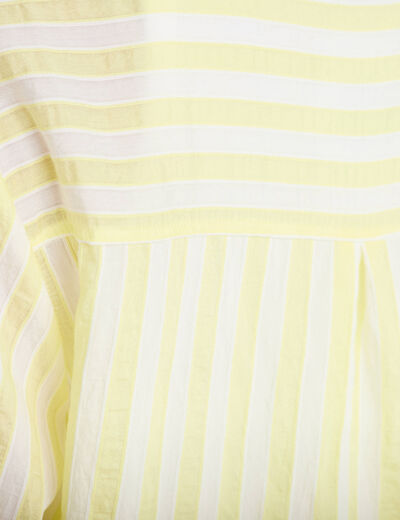 Blouse ample col tunisien manches 3/4 jaune femme