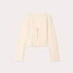 Gilet ajouré noué ecru femme