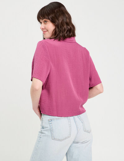 Chemise manches courtes prune femme