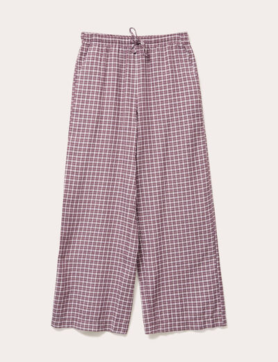Pantalon large taille standard blanc femme