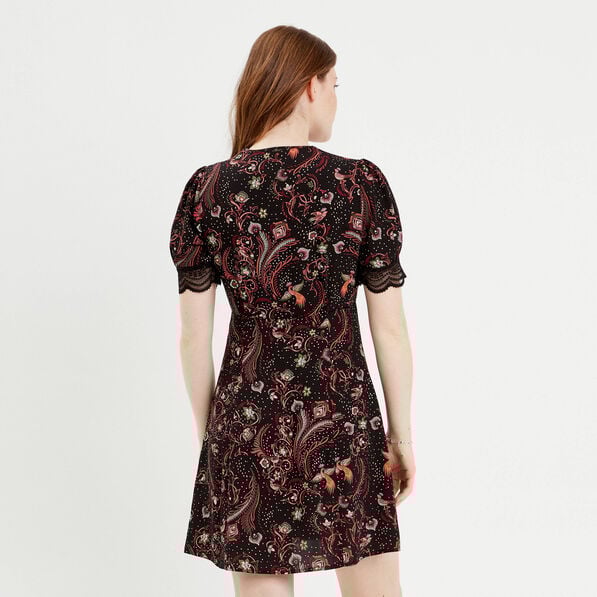 robe evasee manches courtes noir femme Robe évasée manches courtes noir femme