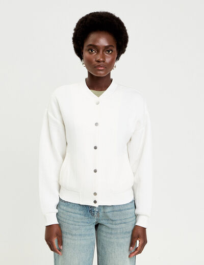 Veste manches longues ecru femme