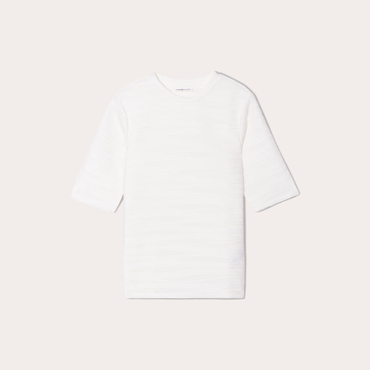 T-shirt manches courtes ecru femme