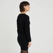 Robe pull d&eacute;tails de boutons noir femme
