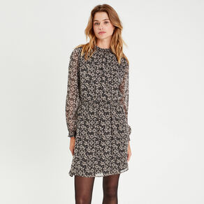 robe evasee taille smockee noir femme Robe évasée taille smockée noir femme
