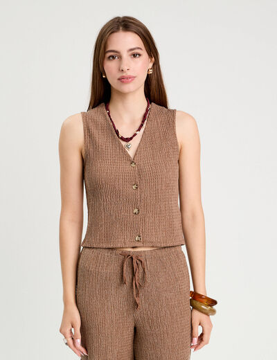 Débardeur sans manches marron femme