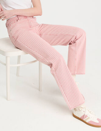 Jeans large rose clair femme