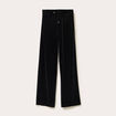 Pantalon large en velours noir femme