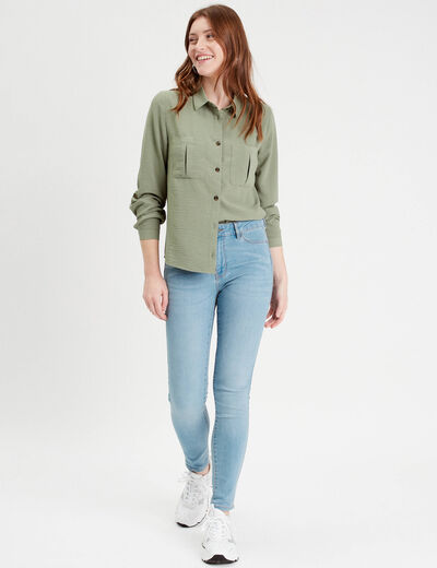 Jeans slim denim dirty femme