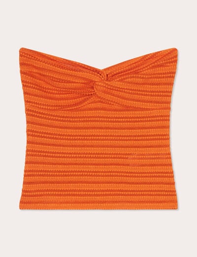 Bandeau cropped bustier orange foncé femme